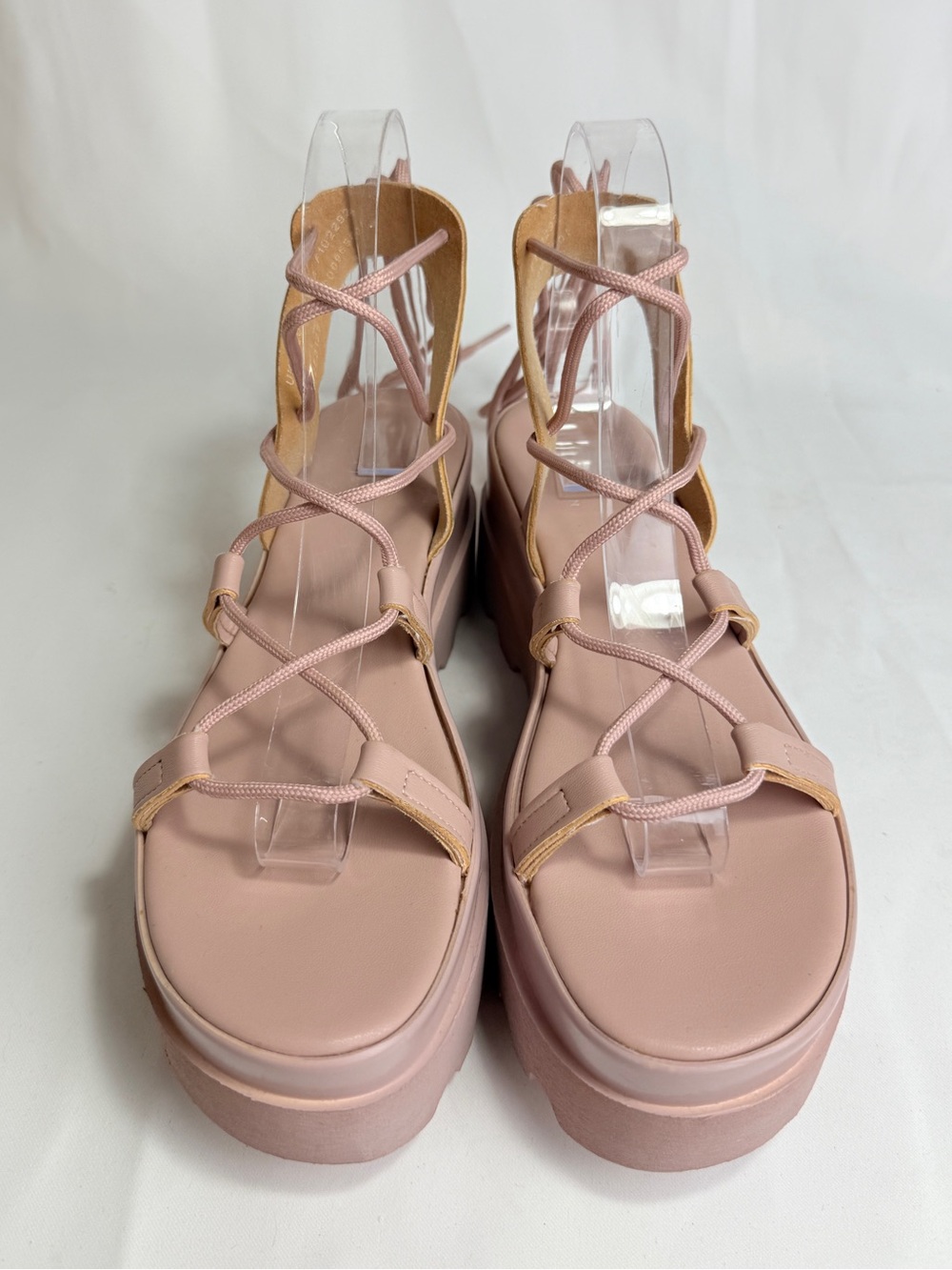ASOS Platform Gladiator Lace Up Sandals Chunky Wedges Flatform 8 / 39 Blush Pink - Picture 5 of 11